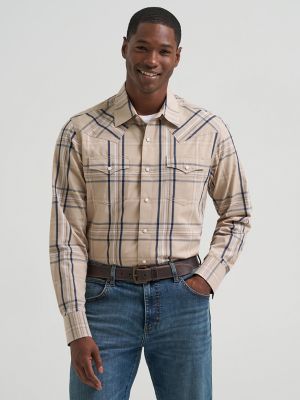 Men's Wrangler Retro® Premium Long Sleeve Western Snap Plaid Shirt from Wrangler - $64.99