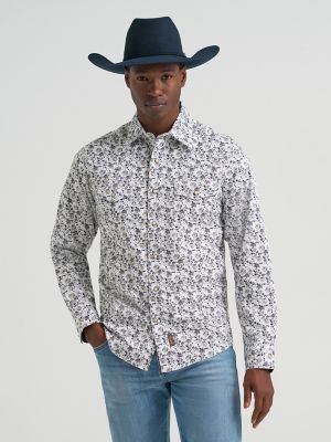 Men's Wrangler Retro® Premium Long Sleeve Western Snap Printed Shirt from Wrangler - $64.99