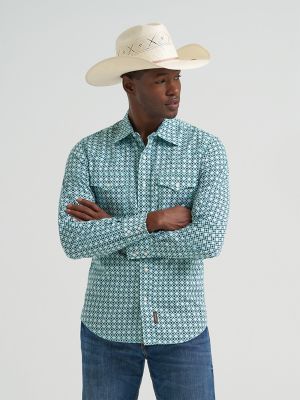 Men's Wrangler Retro® Premium Long Sleeve Western Snap Printed Shirt from Wrangler - $64.99