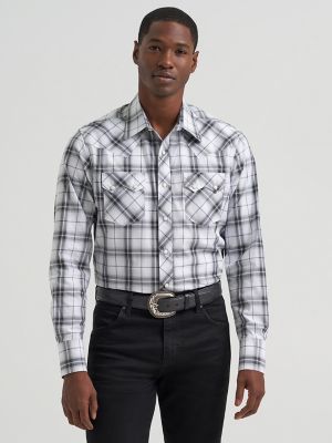 Men's Wrangler Retro® Long Sleeve Sawtooth Snap Pocket Western Shirt