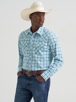 Men's Wrangler Retro® Long Sleeve Sawtooth Snap Pocket Western Shirt