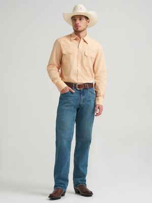 Men's Cody Johnson Two Pocket Western Snap Shirt in Peach