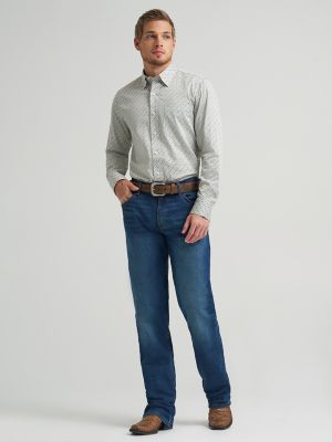 Men's Cody Johnson One Pocket Button Down Shirt in Green Tan Cross alternative view