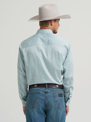 Men's Cody Johnson One Pocket Button Down Shirt in Moss Paisley alternative view 2