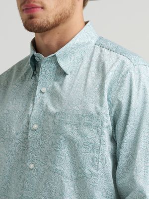 Men's Cody Johnson One Pocket Button Down Shirt in Moss Paisley alternative view 3
