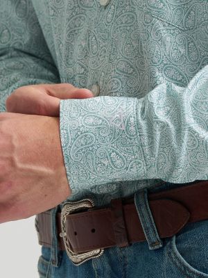 Men's Cody Johnson One Pocket Button Down Shirt in Moss Paisley alternative view 4