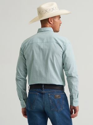 Men's Cody Johnson One Pocket Button Down Shirt in Moss Stripe alternative view 2