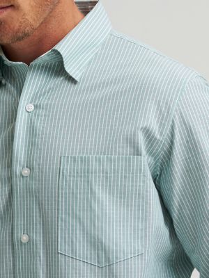 Men's Cody Johnson One Pocket Button Down Shirt in Moss Stripe alternative view 3