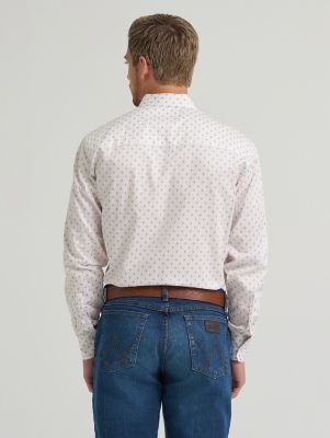 Men's Cody Johnson One Pocket Button Down Shirt in Peach Diamond