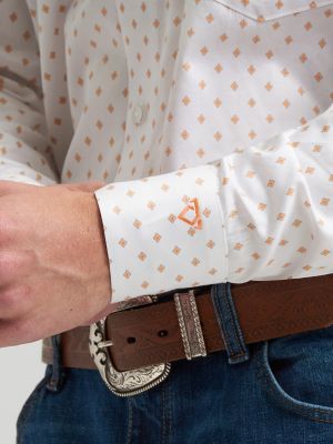 Men's Cody Johnson One Pocket Button Down Shirt in Peach Diamond