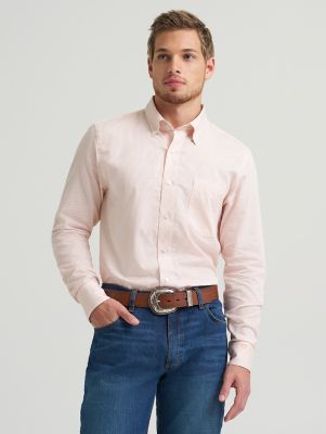 Men's Cody Johnson One Pocket Button Down Shirt in Peach Stripe alternative view