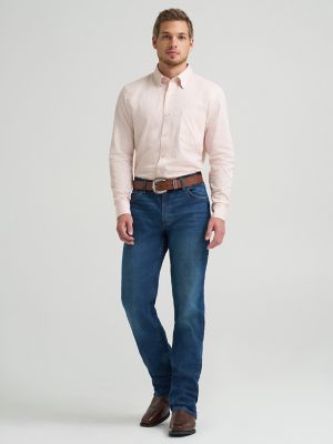 Men's Cody Johnson One Pocket Button Down Shirt in Peach Stripe alternative view 2