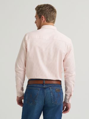 Men's Cody Johnson One Pocket Button Down Shirt in Peach Stripe alternative view 3