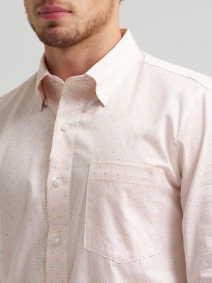 Men's Cody Johnson One Pocket Button Down Shirt in Peach Hologram alternative view 3