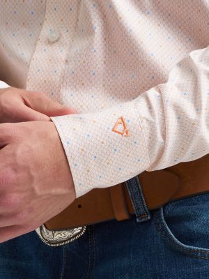 Men's Cody Johnson One Pocket Button Down Shirt in Peach Hologram alternative view 4