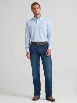 Men's Cody Johnson One Pocket Button Down Shirt in Baby Blue Check alternative view