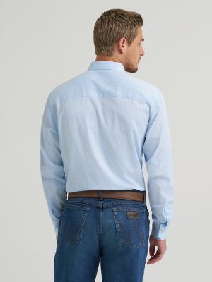 Men's Cody Johnson One Pocket Button Down Shirt in Baby Blue Check alternative view 2