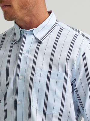 Men's Cody Johnson One Pocket Button Down Shirt in Baby Blue Stripe alternative view 3