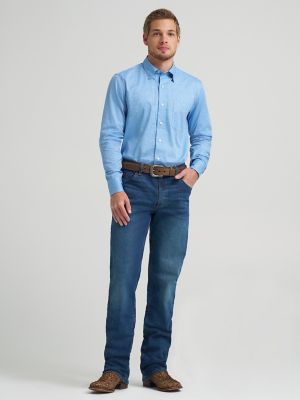 Men's Cody Johnson One Pocket Button Down Shirt in Dusty Blue Leaf alternative view