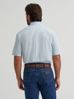 Wrangler&reg; George Strait&trade; Short Sleeve Two Pocket Button Down Shirt in Grove Green Bubbles
