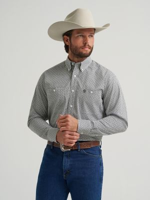 Wrangler® George Strait™ Long Sleeve Button Down Two Pocket Shirt