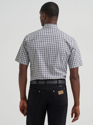 Men's Wrinkle Resist Short Sleeve Western Snap Plaid Shirt