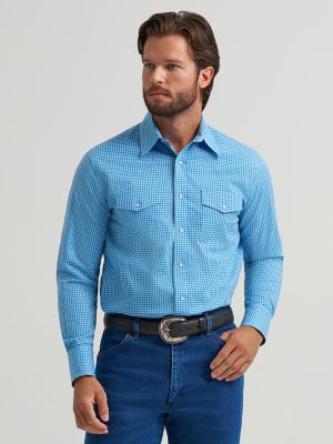 Men's Wrinkle Resist Long Sleeve Western Snap Plaid Shirt from Wrangler - $44.99
