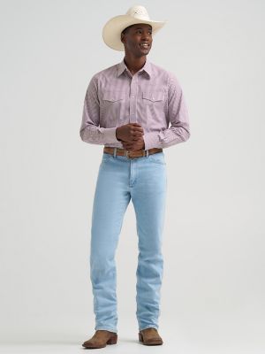 Men's Wrinkle Resist Long Sleeve Western Snap Stripe Shirt