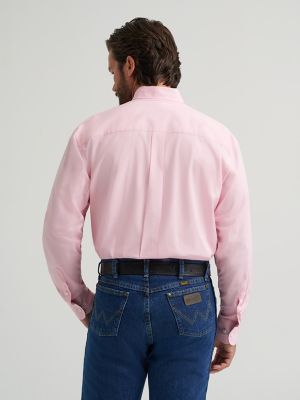 Wrangler&reg; George Strait&trade; Solid One Pocket Button Down Shirt in Bubble Pink
