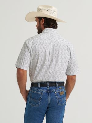 Wrangler&reg; George Strait&trade; Short Sleeve One Pocket Button Down Shirt in Cloud Paisley