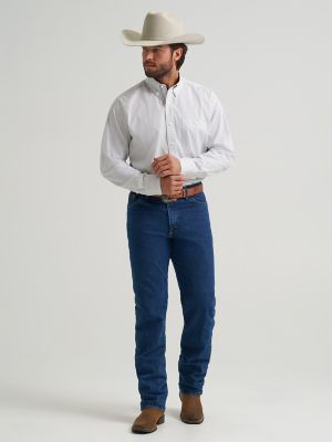 Wrangler&reg; George Strait&trade; Long Sleeve Button Down One Pocket Shirt in White Waves