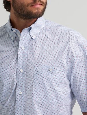 Wrangler&reg; George Strait&trade; Short Sleeve Two Pocket Button Down Shirt in Red Dot