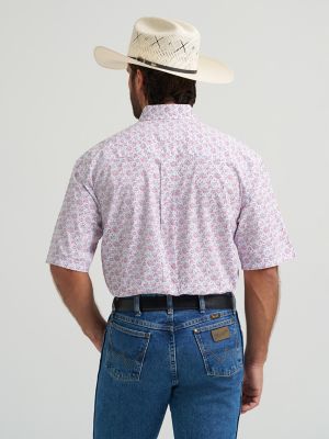 Wrangler&reg; George Strait&trade; Short Sleeve One Pocket Button Down Shirt in Fireworks alternative view 3