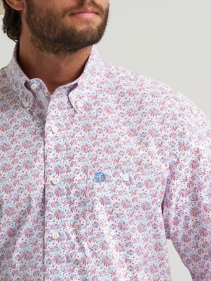 Wrangler&reg; George Strait&trade; Short Sleeve One Pocket Button Down Shirt in Fireworks alternative view 4