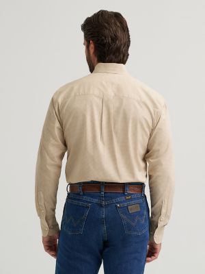 Wrangler&reg; George Strait&trade; Long Sleeve Button Down One Pocket Shirt in Wheat Yellow
