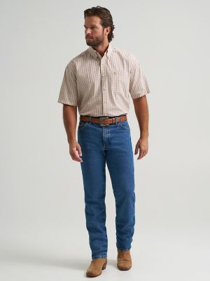 Wrangler&reg; George Strait&trade; Short Sleeve Two Pocket Button Down Shirt in Desert Plaid