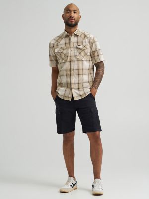 Men's Plaid Short Sleeve Snap Shirt