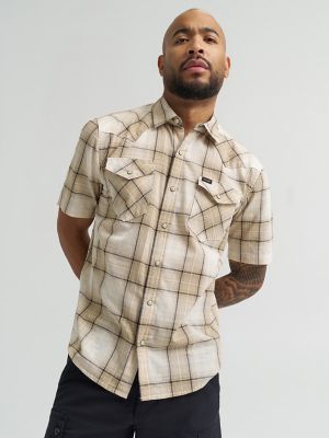 Men's Plaid Short Sleeve Snap Shirt