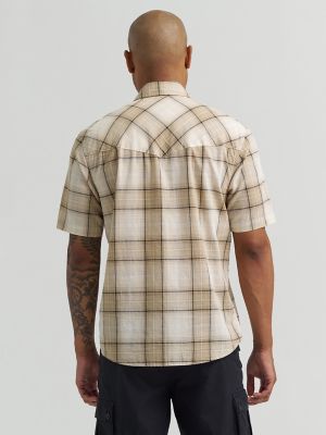 Men's Plaid Short Sleeve Snap Shirt