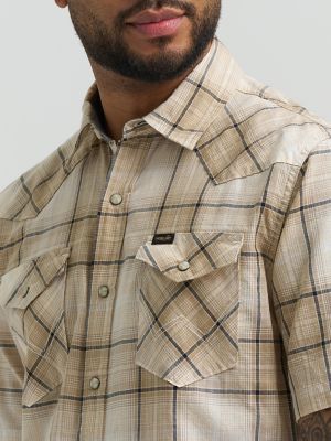 Men's Plaid Short Sleeve Snap Shirt