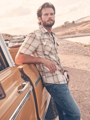 Men's Plaid Short Sleeve Snap Shirt