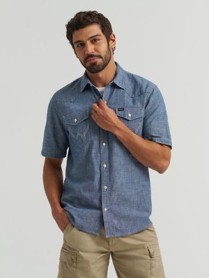 Men's Chambray Short Sleeve Shirt