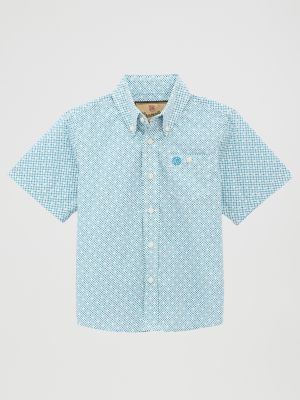 Boy's Classic Short Sleeve Button-Down Print Shirt
