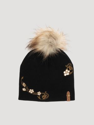 Women’s Embroidery Pom Pom Beanie
