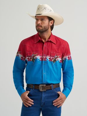 Men's Checotah® Long Sleeve Western Snap Horizontal Print Shirt