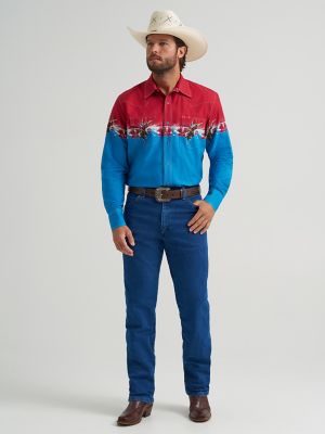 Men's Checotah® Long Sleeve Western Snap Horizontal Print Shirt