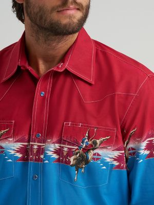 Men's Checotah® Long Sleeve Western Snap Horizontal Print Shirt