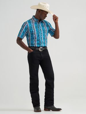 Mens Checotah SS Western Snap Printed Shirt:Dialed Up Blue:L alternative view