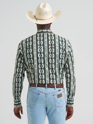 Men's Checotah&reg; Long Sleeve Western Snap Printed Shirt in Olivine