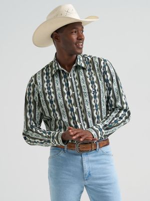 Men's Checotah® Long Sleeve Western Snap Printed Shirt from Wrangler - $54.99